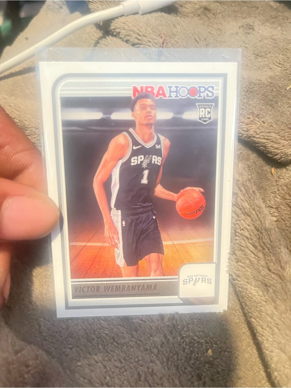 NBA Hoops Victor Wembanyama Rookie Card - San Antonio Spurs - Black & White